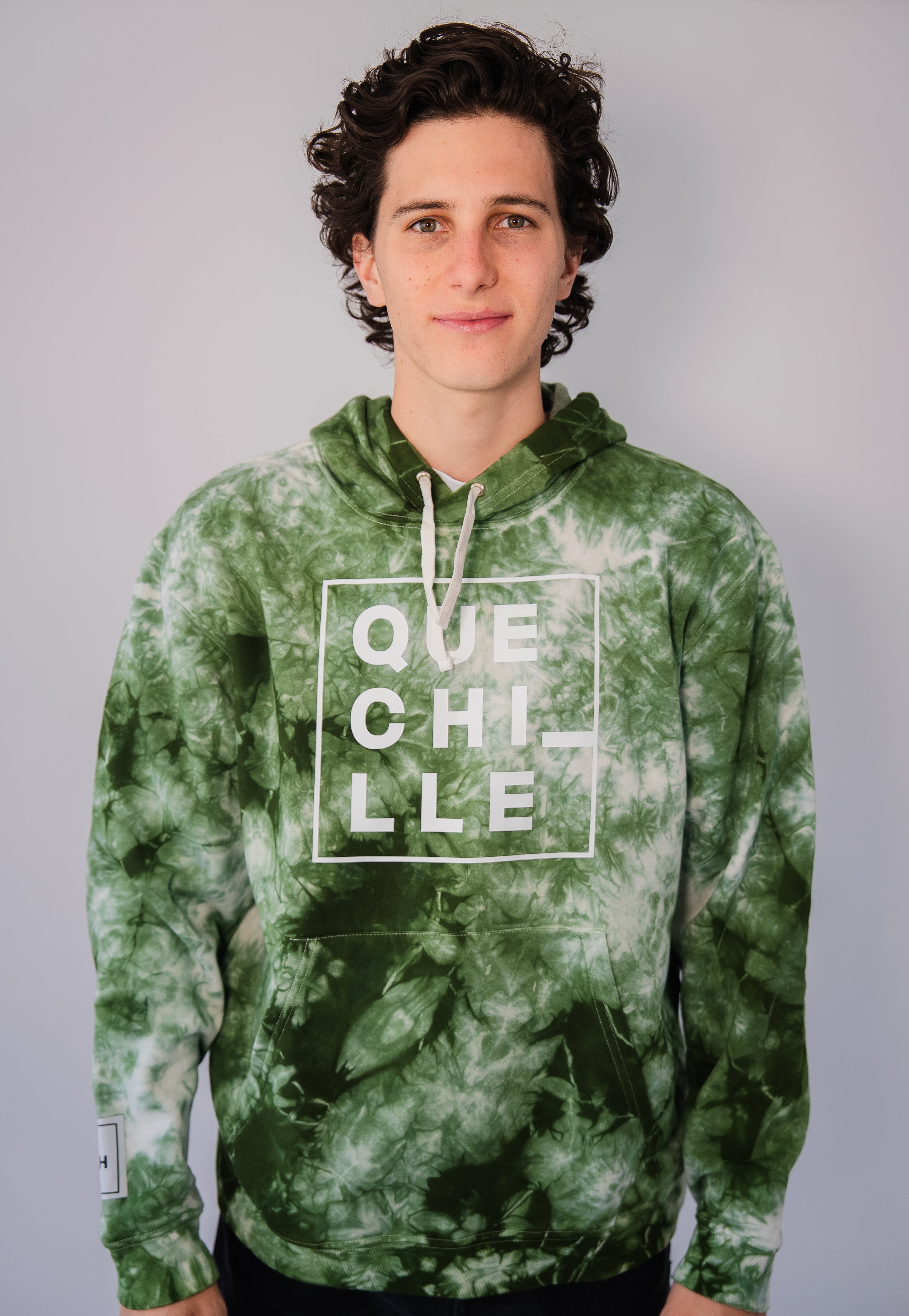 Hoodie ¡QUE CHILLE! Tie Dye Green