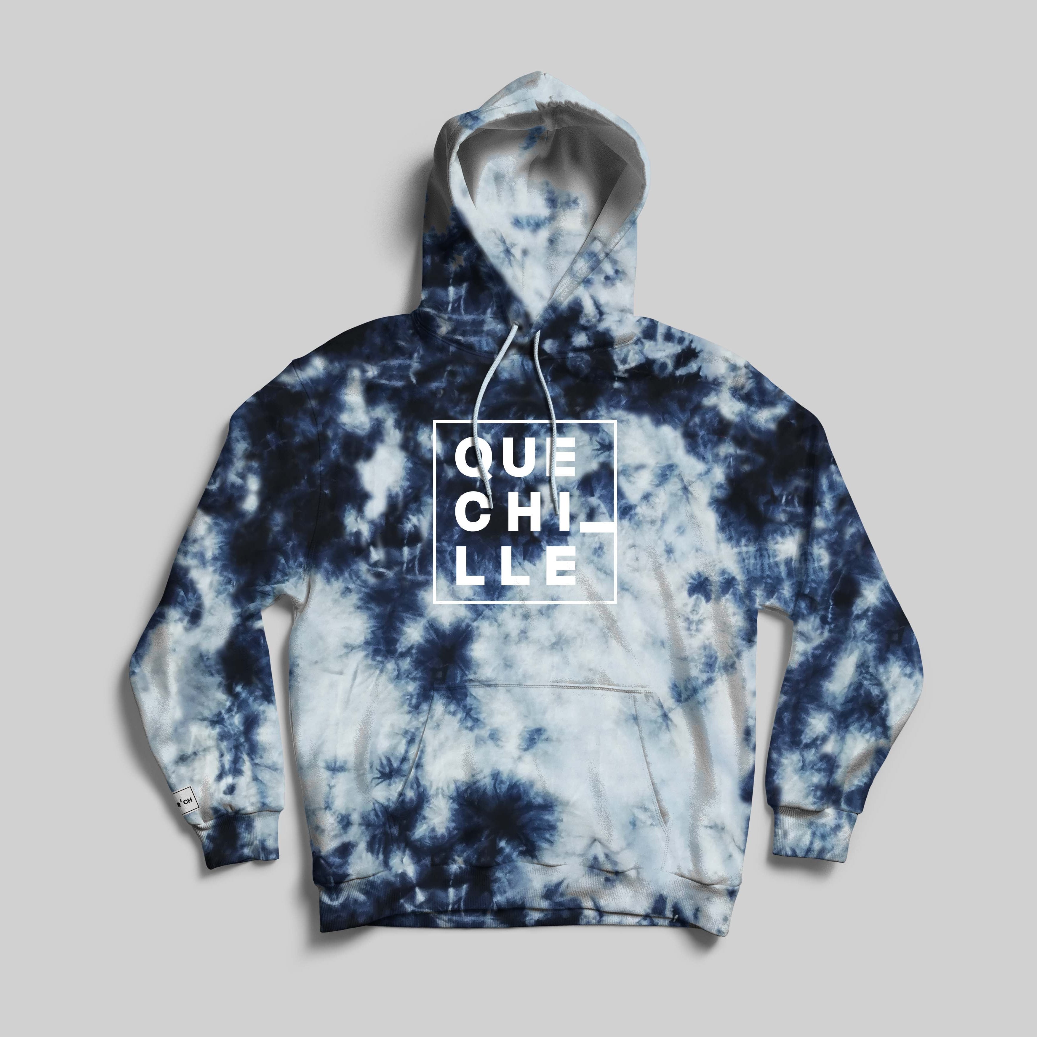 Hoodie ¡QUE CHILLE! Tie Dye Blue